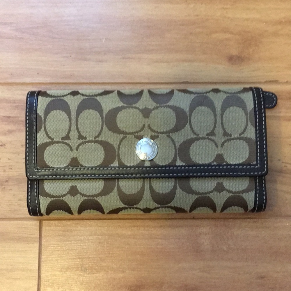 Authentic Coach wallet with checkbook holder